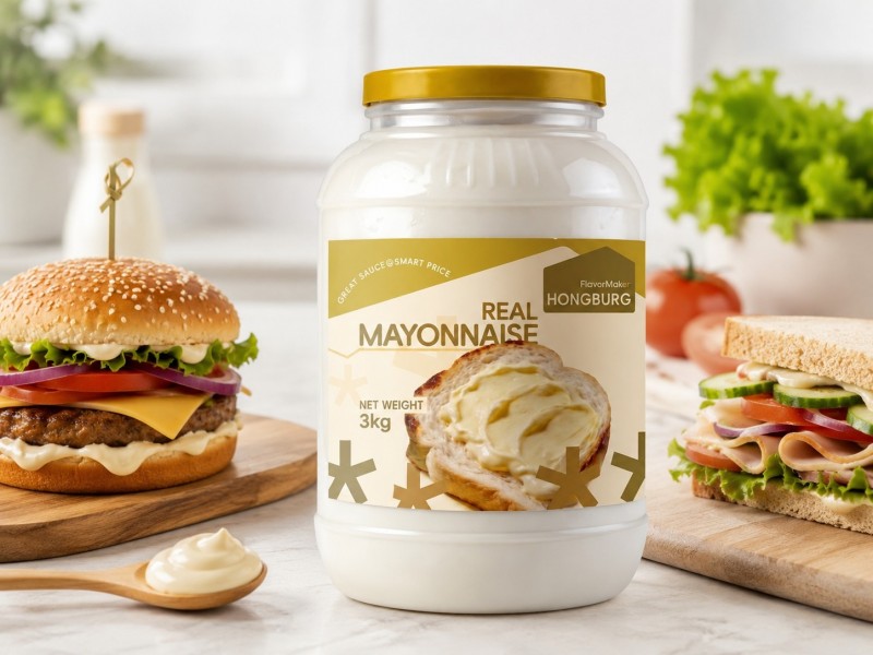 Cremet glat ægte mayonnaise til sandwich og burgere