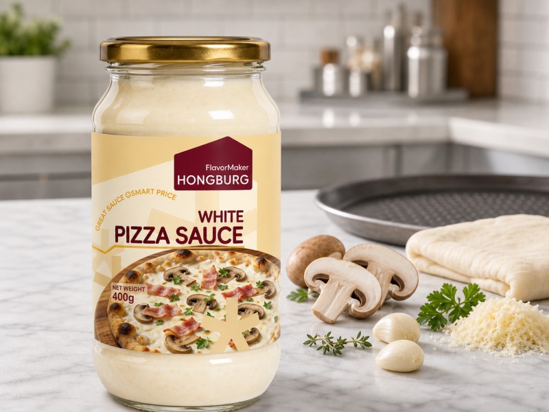 Glat cremet hvid pizzasauce