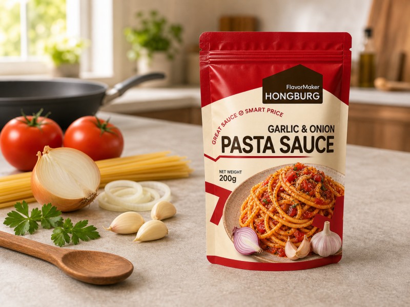 Tyk hvidløgsløgpastasauce til daglig madlavning